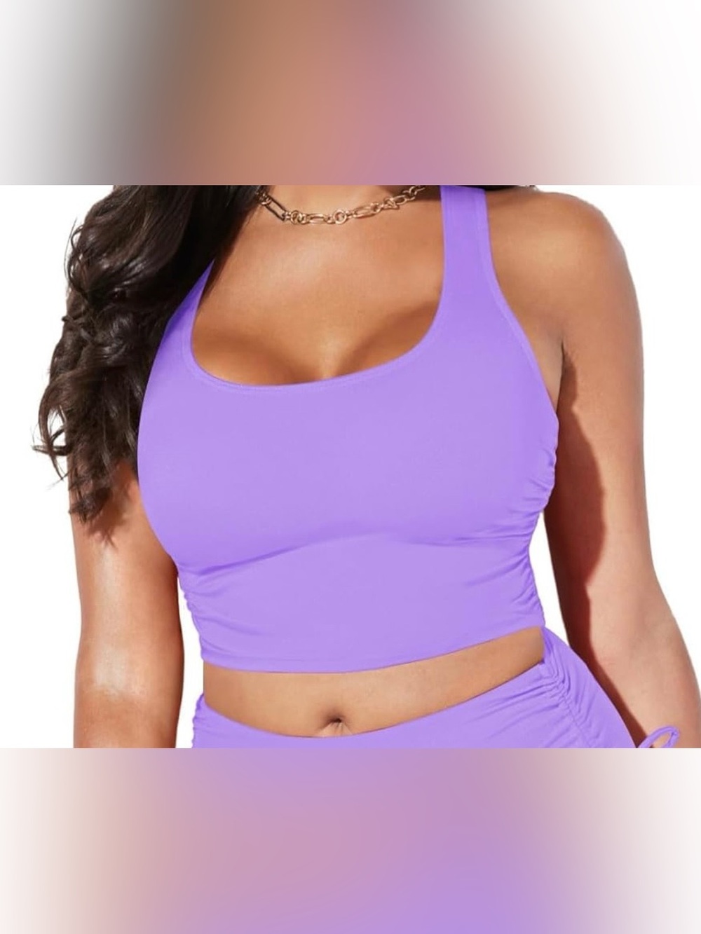 Pink Queen Racerback Tank Bikini Swimsuit Top purple